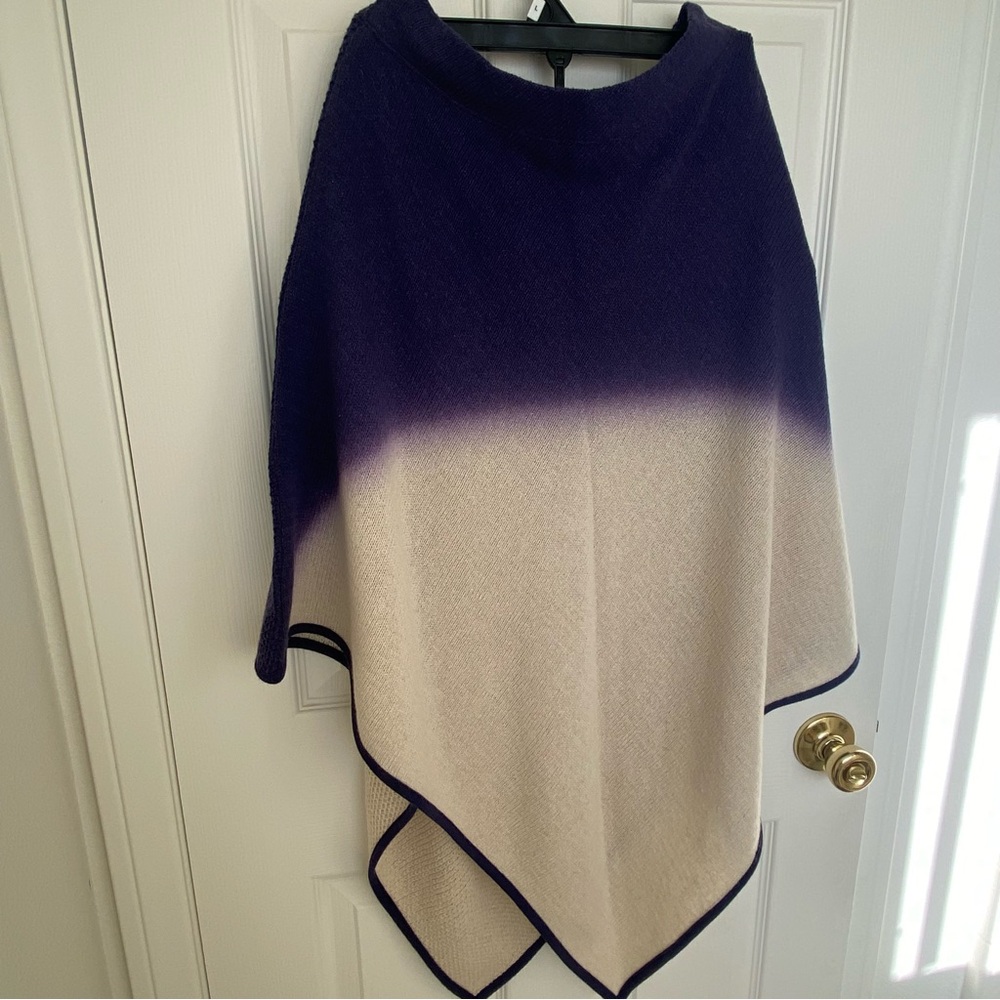 Anthropologie Purple and Cream Poncho
